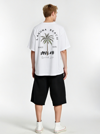 Laguna Beach Printed Short-sleeved Cotton T-shirt