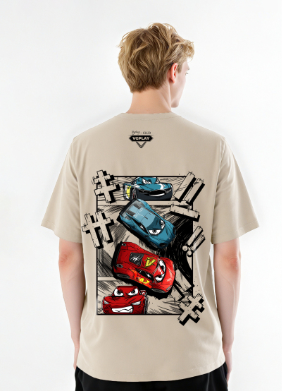 Comic Racing Printed Short-sleeved Cotton T-shirt