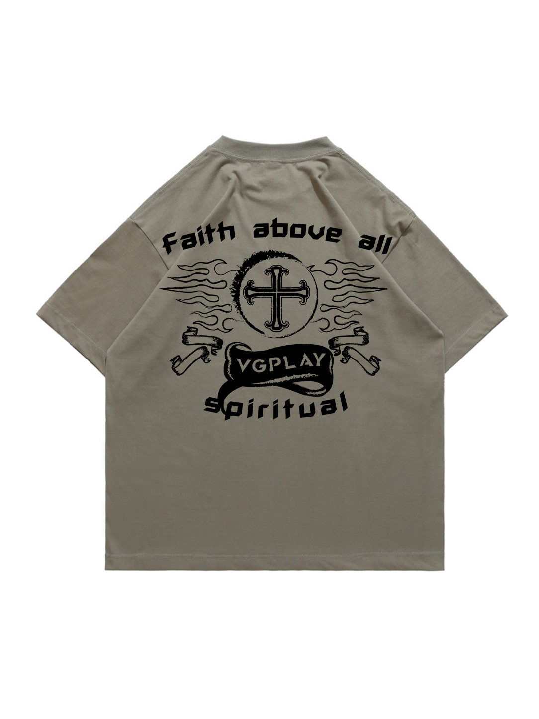 Faith Above All Printed Short-sleeved Cotton T-shirt