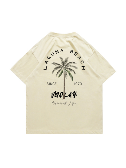 Laguna Beach Printed Short-sleeved Cotton T-shirt