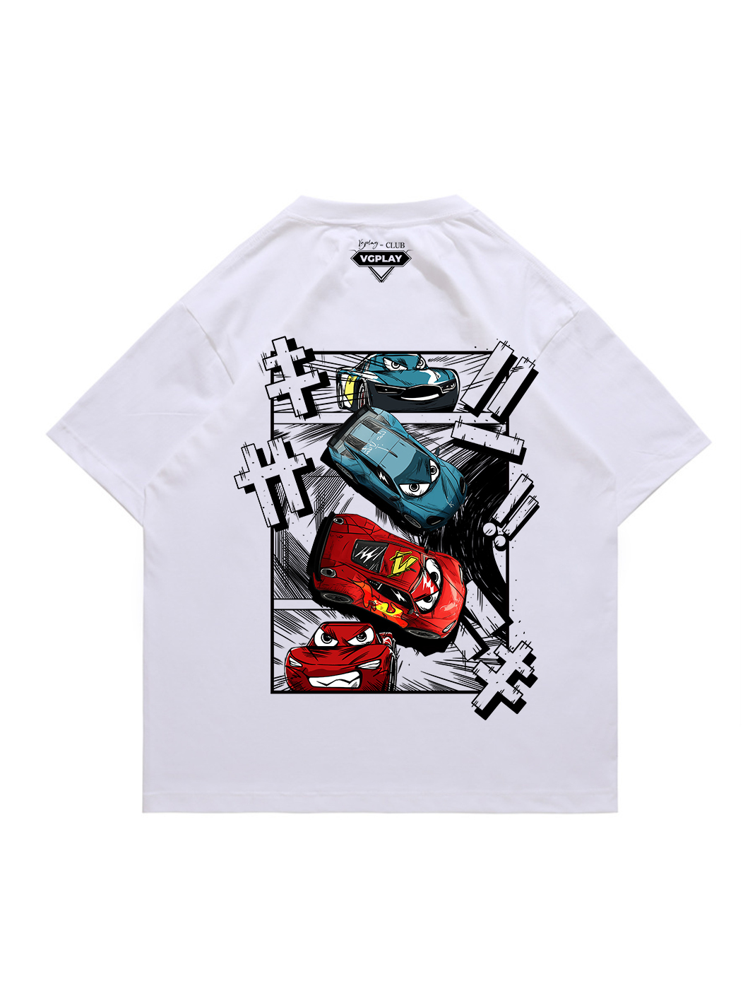 Comic Racing Printed Short-sleeved Cotton T-shirt