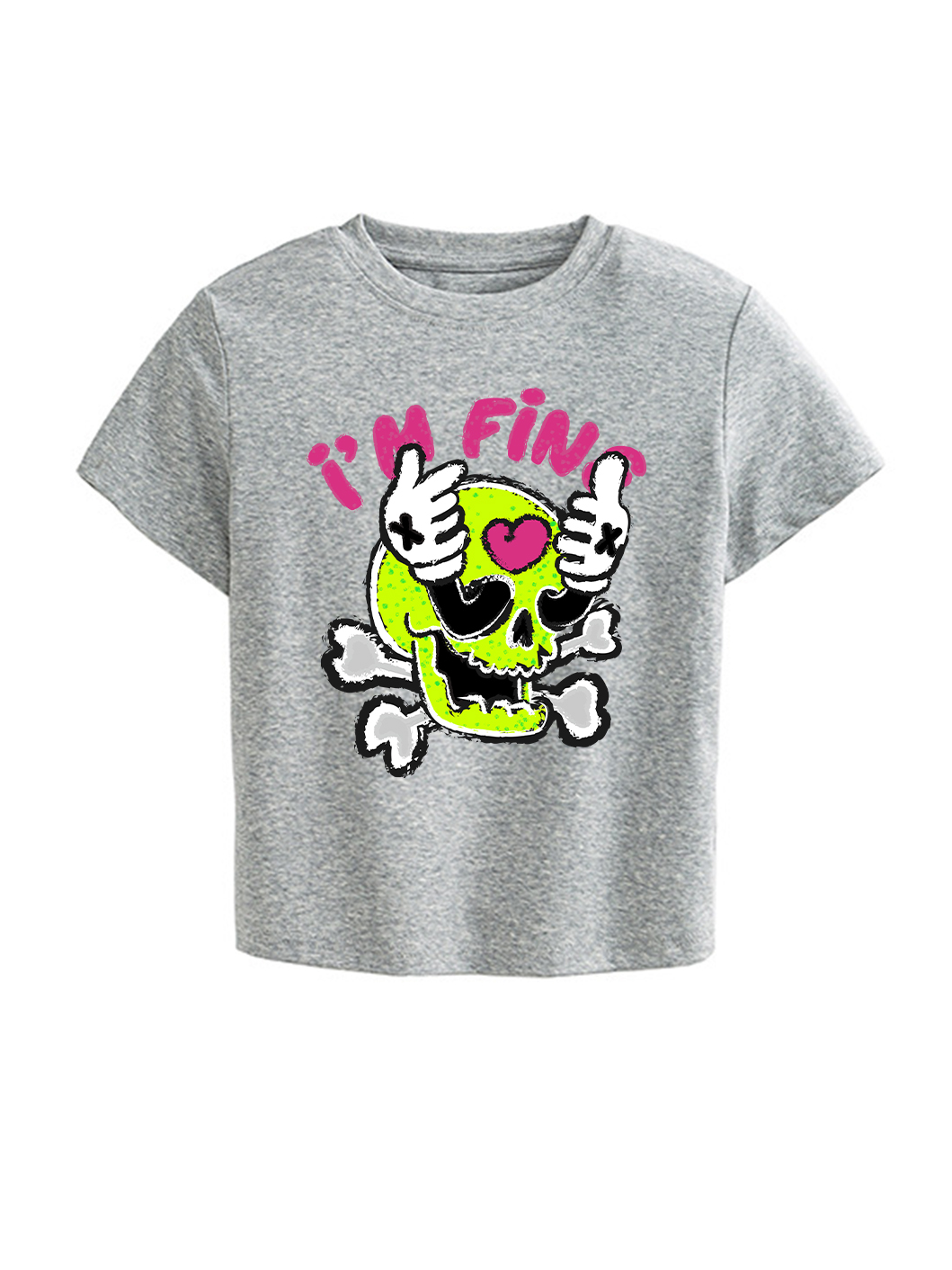 Im Fine Printed High Waist Waist-Defining Essential Short-sleeve Top For Women