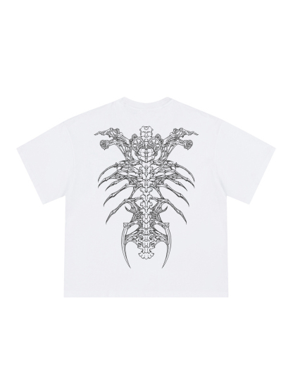Insect Alien Loose Cropped Tops Short-sleeved Cotton T-shirt