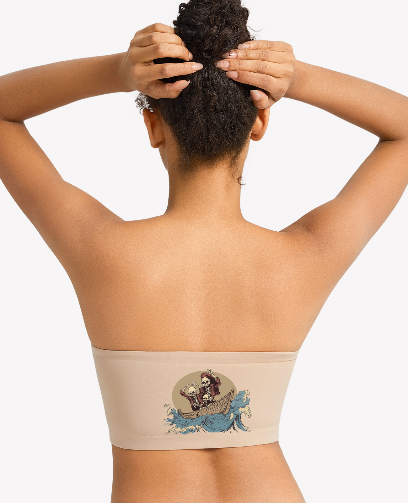 Skeleton Ship Print Tube Top