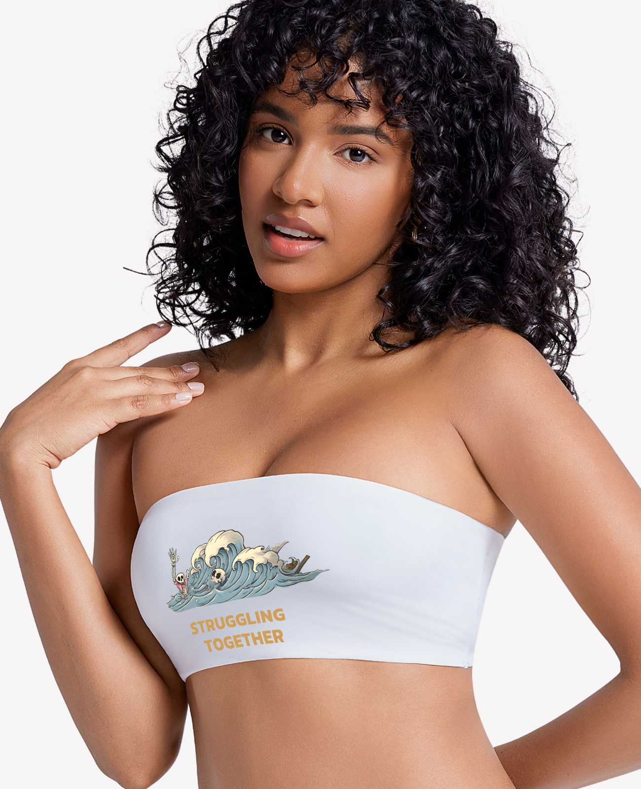 Struggling Together Printed Tube Top