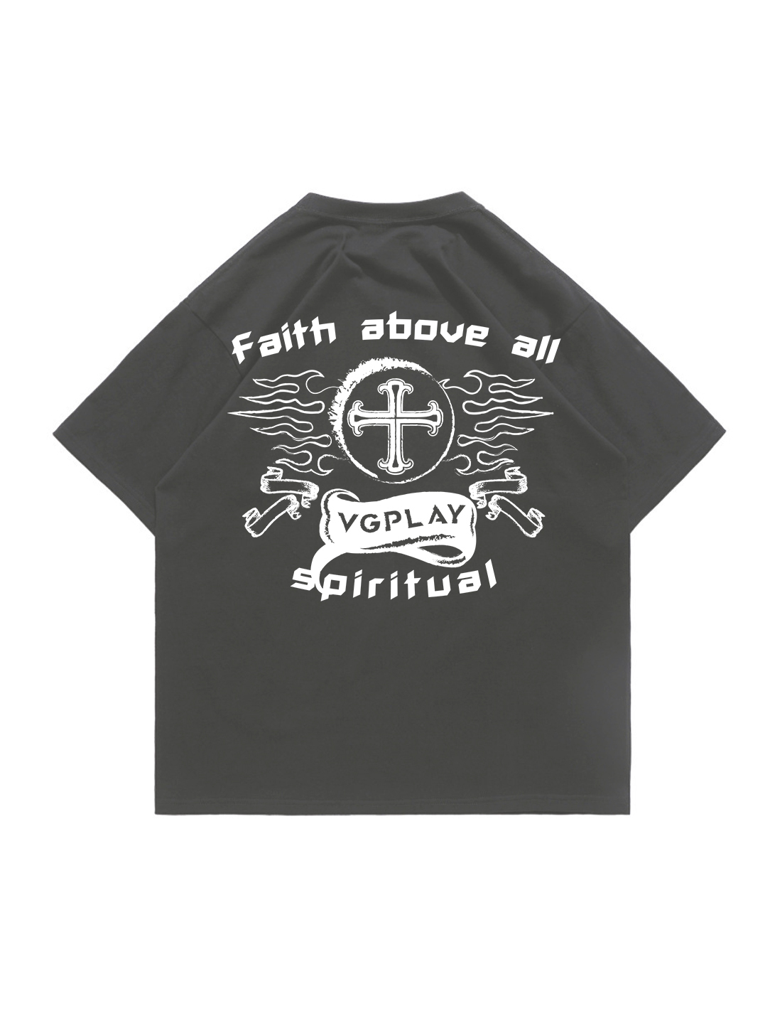 Faith Above All Printed Short-sleeved Cotton T-shirt