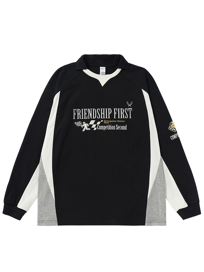 Sporty Chic 3D Print Vintage Retro Long Sleeve Cotton Top T-shirt