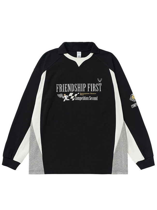 Sporty Chic 3D Print Vintage Retro Long Sleeve Cotton Top T-shirt