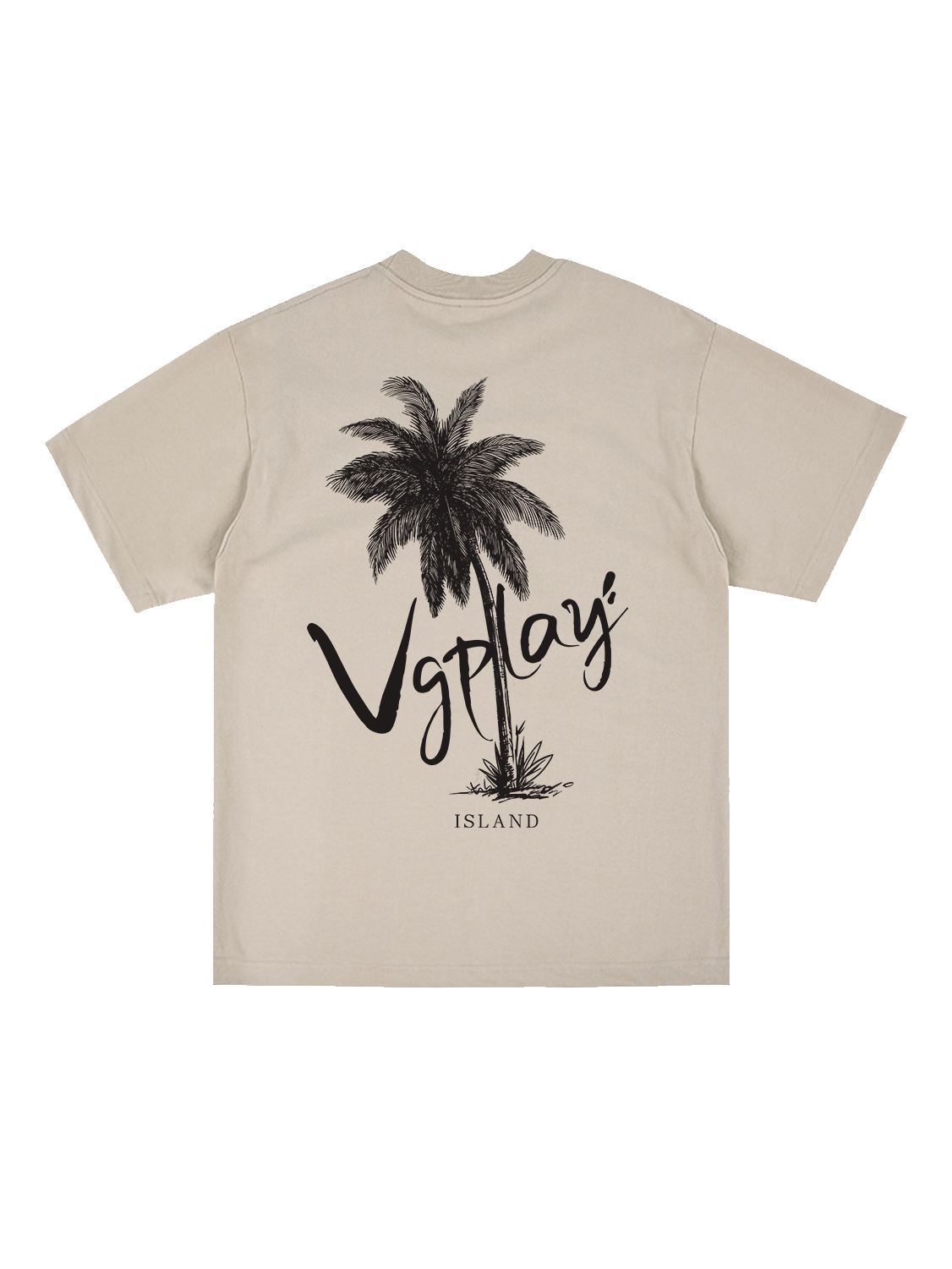 Vgplay Island Printed Short-sleeved Cotton T-shirt