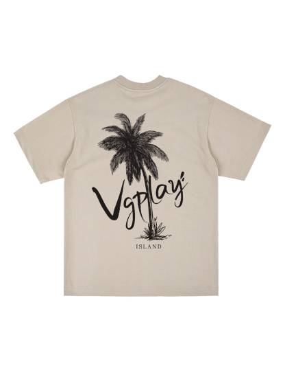 Vgplay Island Printed Short-sleeved Cotton T-shirt