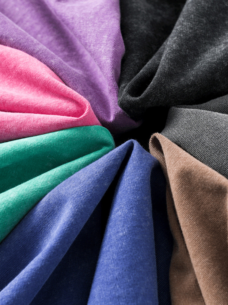 Basic Washed Short-sleeved Cotton T-shirt