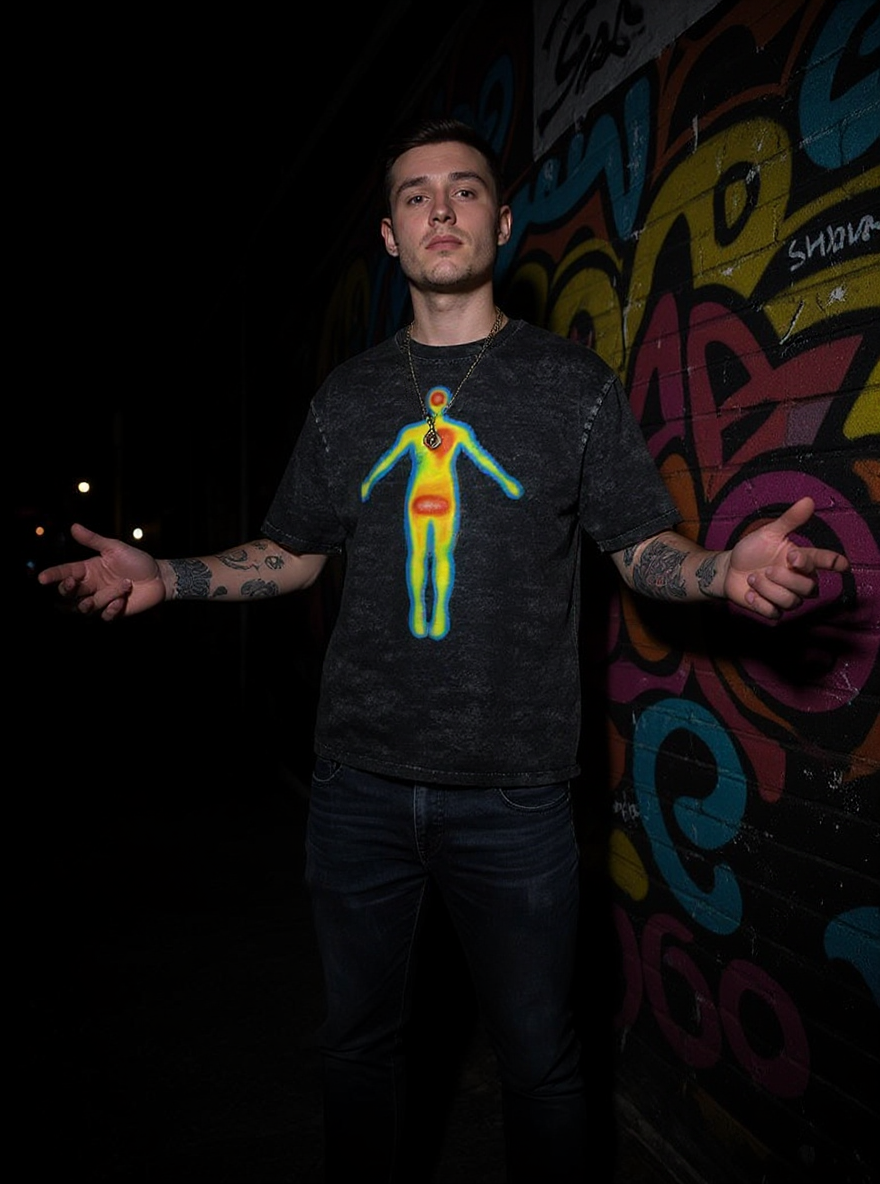 Body Heatmap Print Short-sleeved T-shirt