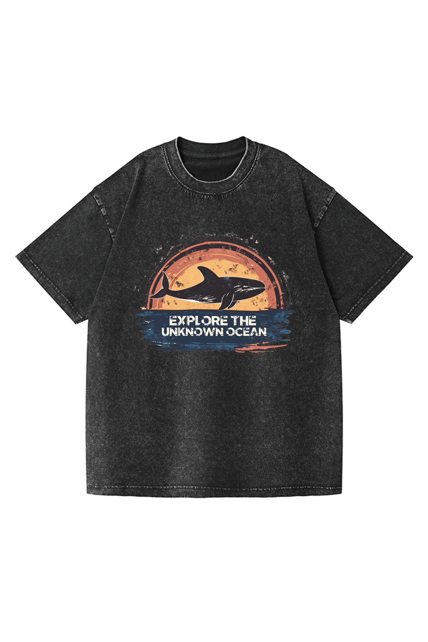 Explore the Unknown Ocean Printed Short-sleeved Cotton T-shirt