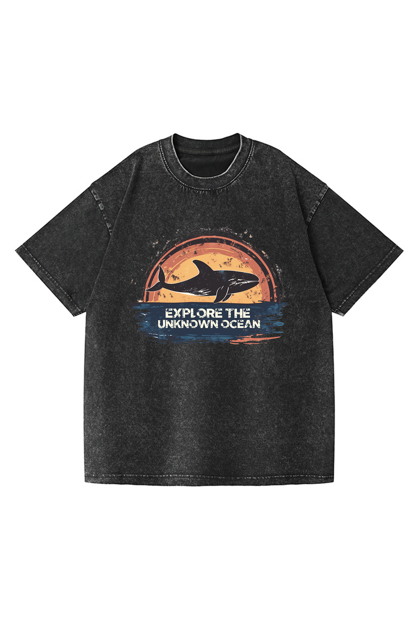 Explore the Unknown Ocean Printed Short-sleeved Cotton T-shirt