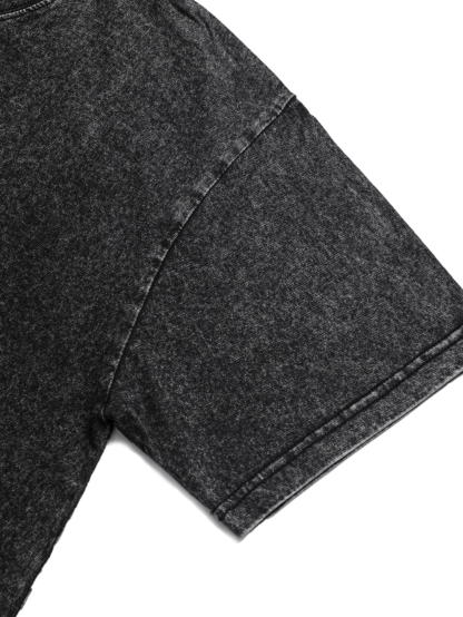 Panda Printed Short-sleeved Washed Cotton T-shirt