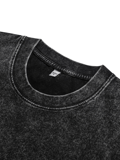 Panda Printed Short-sleeved Washed Cotton T-shirt