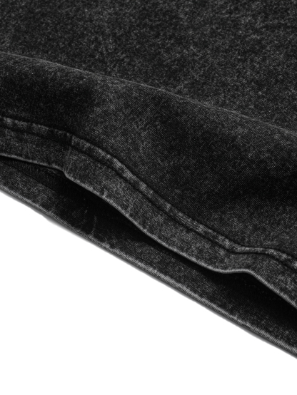 Panda Printed Short-sleeved Washed Cotton T-shirt