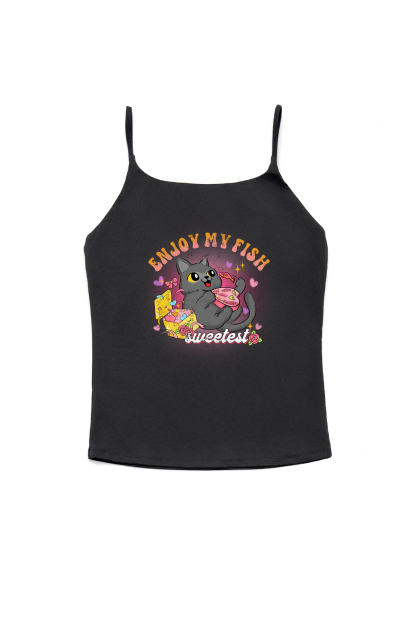 Cute Cat Print Tank Vest