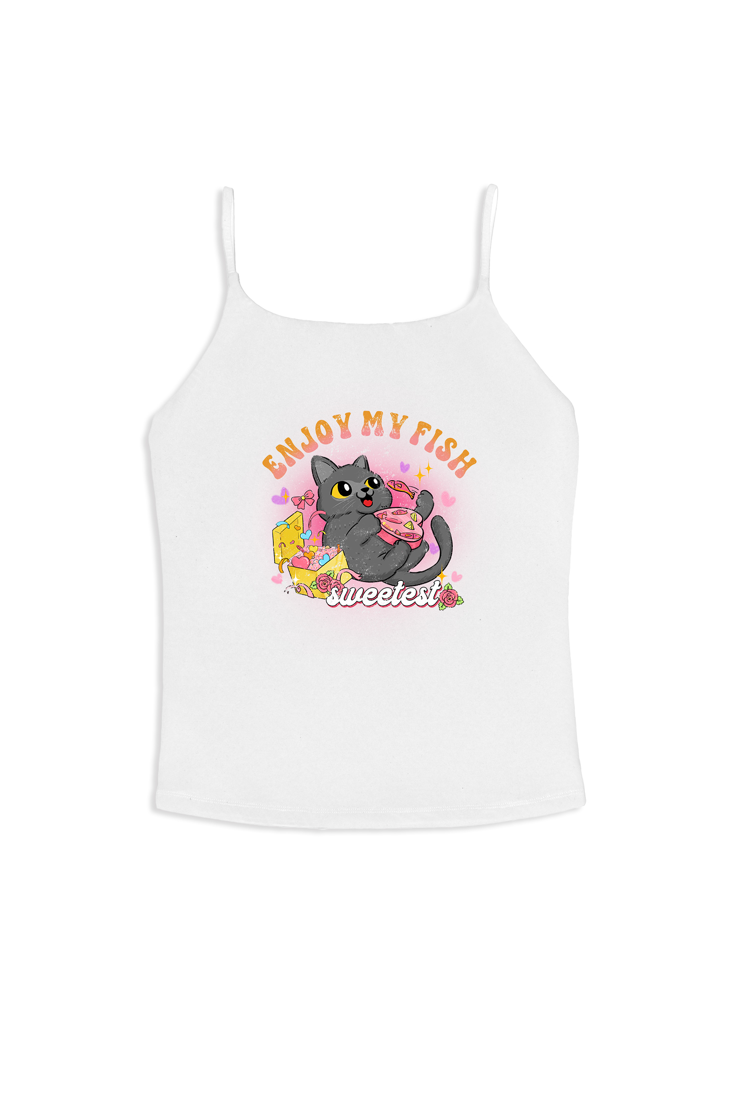 Cute Cat Print Tank Vest