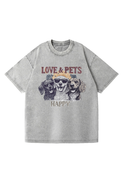 Love and Pets Printed Short-sleeved Cotton T-shirt