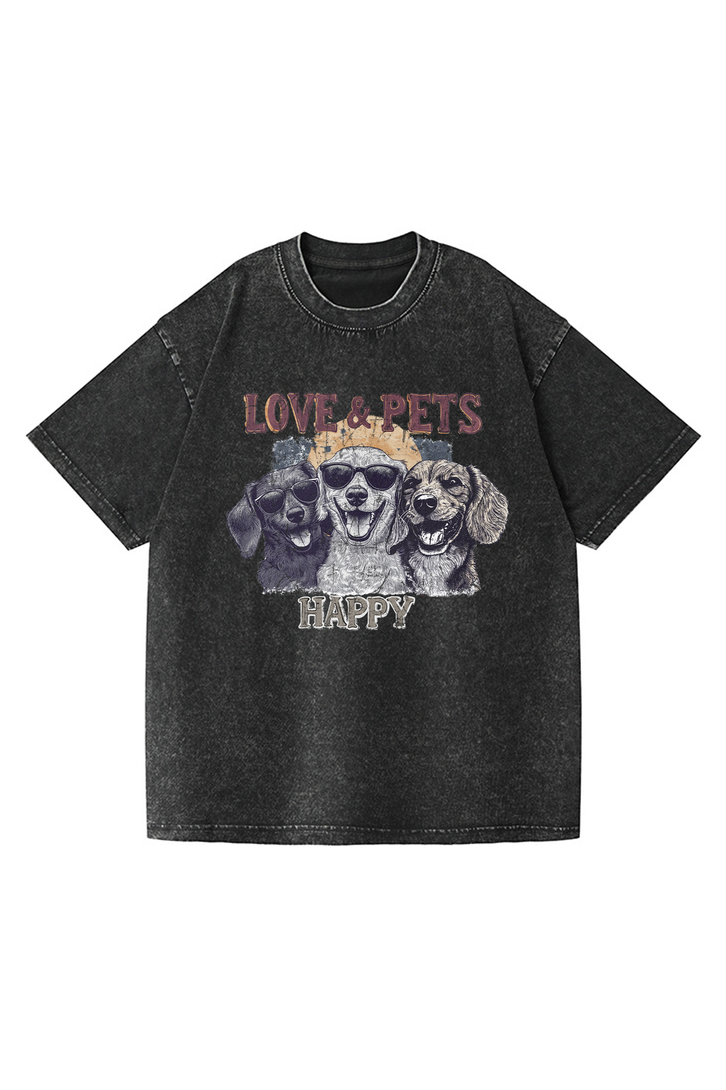 Love and Pets Printed Short-sleeved Cotton T-shirt
