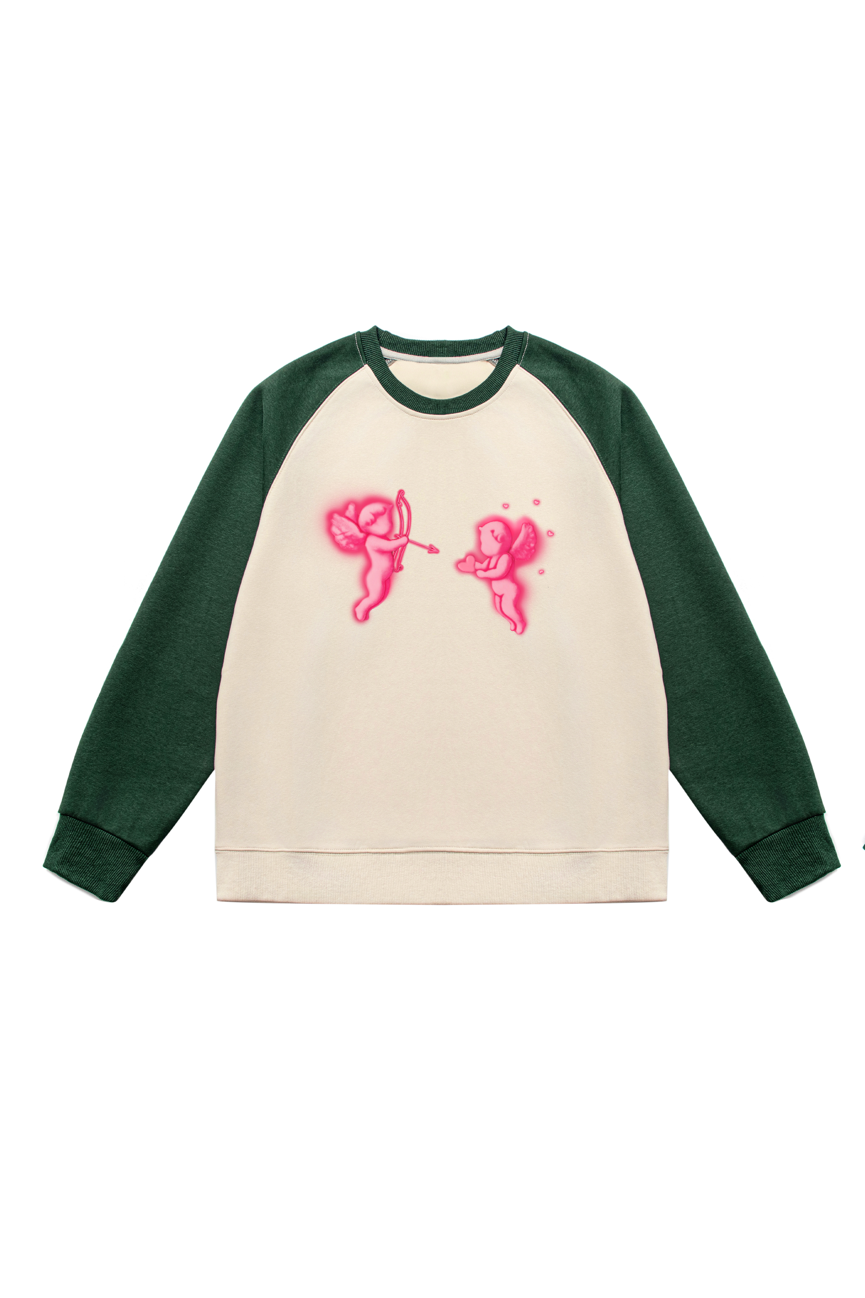 Cupid Love Print Long Sleeve Cotton T-Shirt