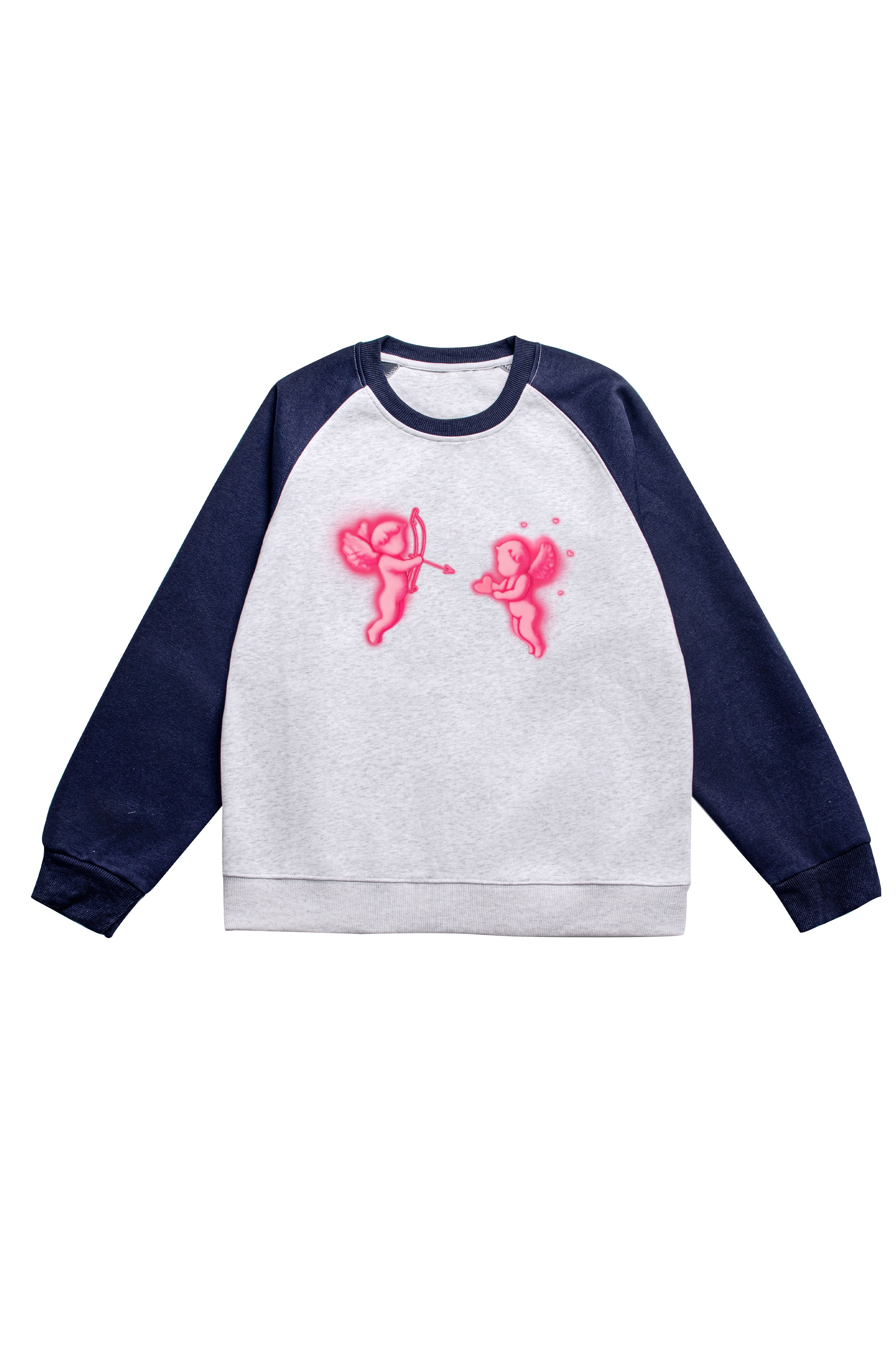 Cupid Love Print Long Sleeve Cotton T-Shirt