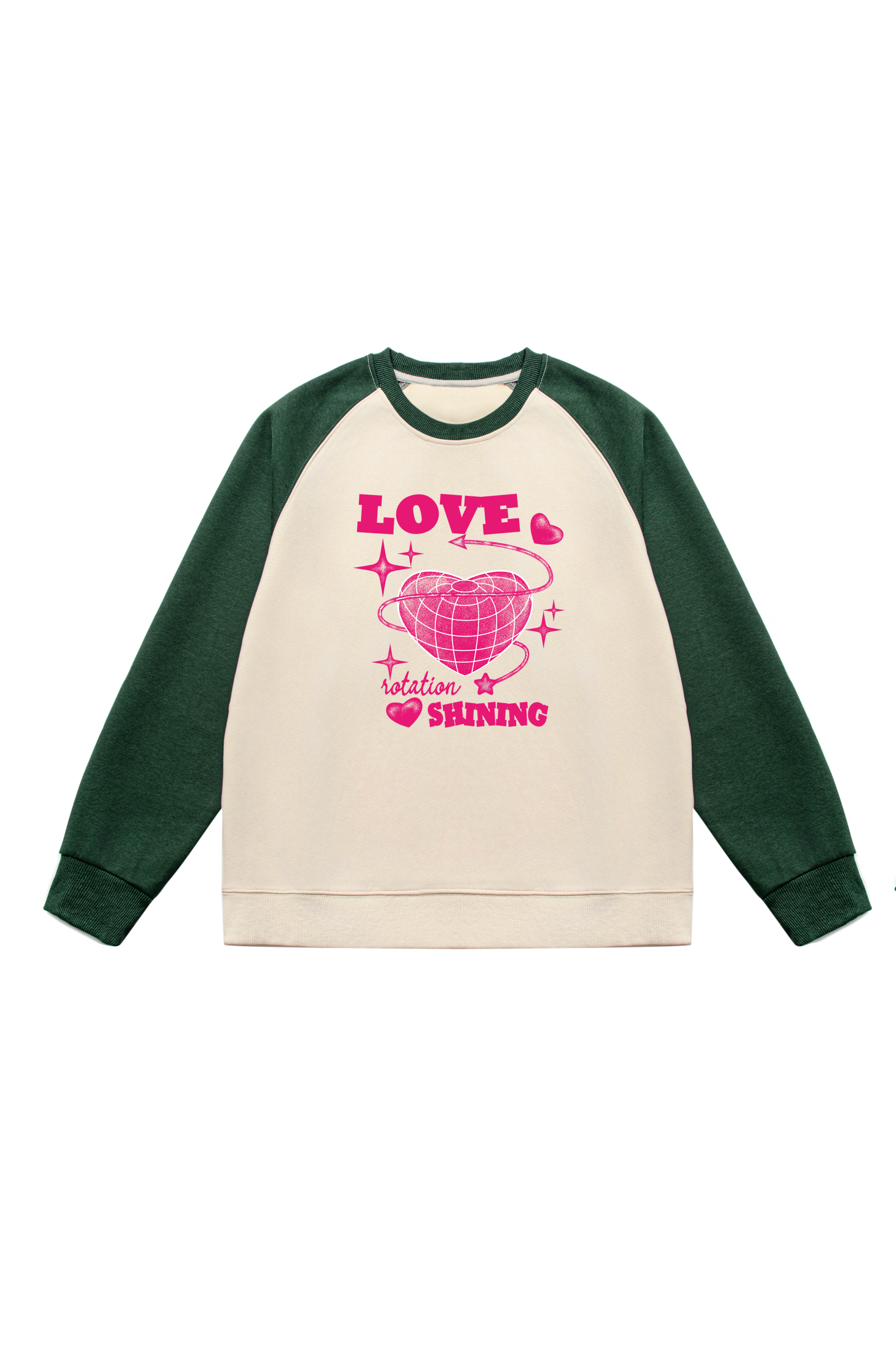 Heart Print Long Sleeve Cotton T-Shirt