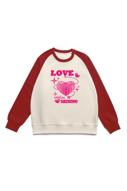 Heart Print Long Sleeve Cotton T-Shirt