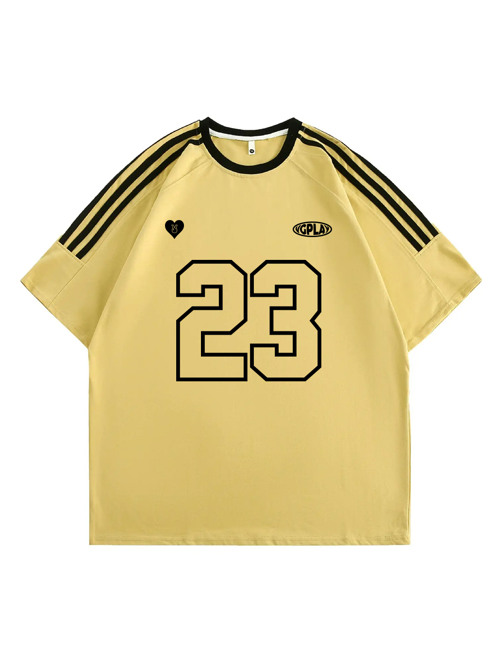 Vgplay Number Printed Three bars Design Short-sleeved T-shirt