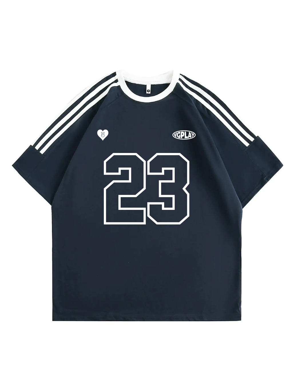 Vgplay Number Printed Three bars Design Short-sleeved T-shirt