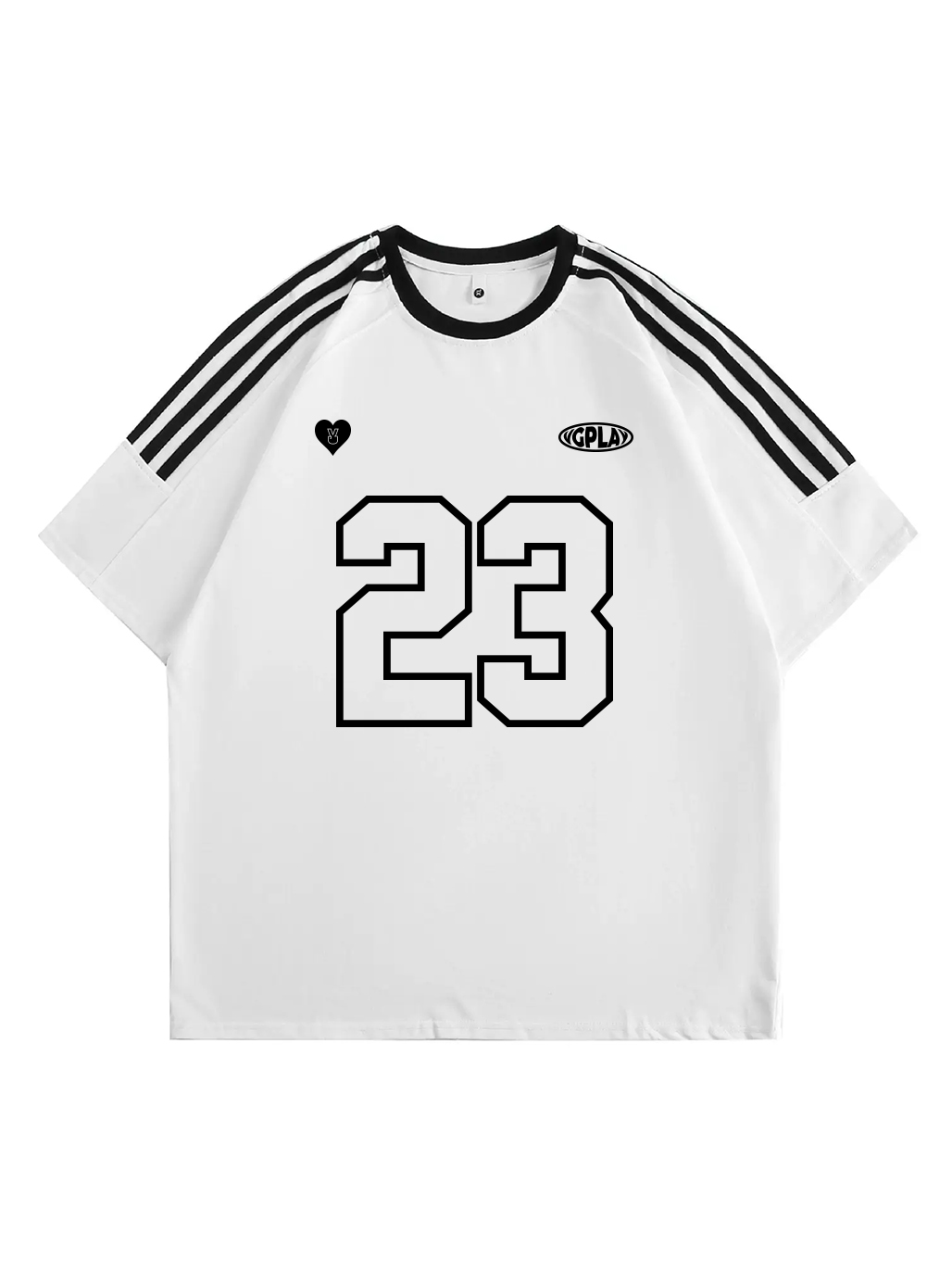 Vgplay Number Printed Three bars Design Short-sleeved T-shirt