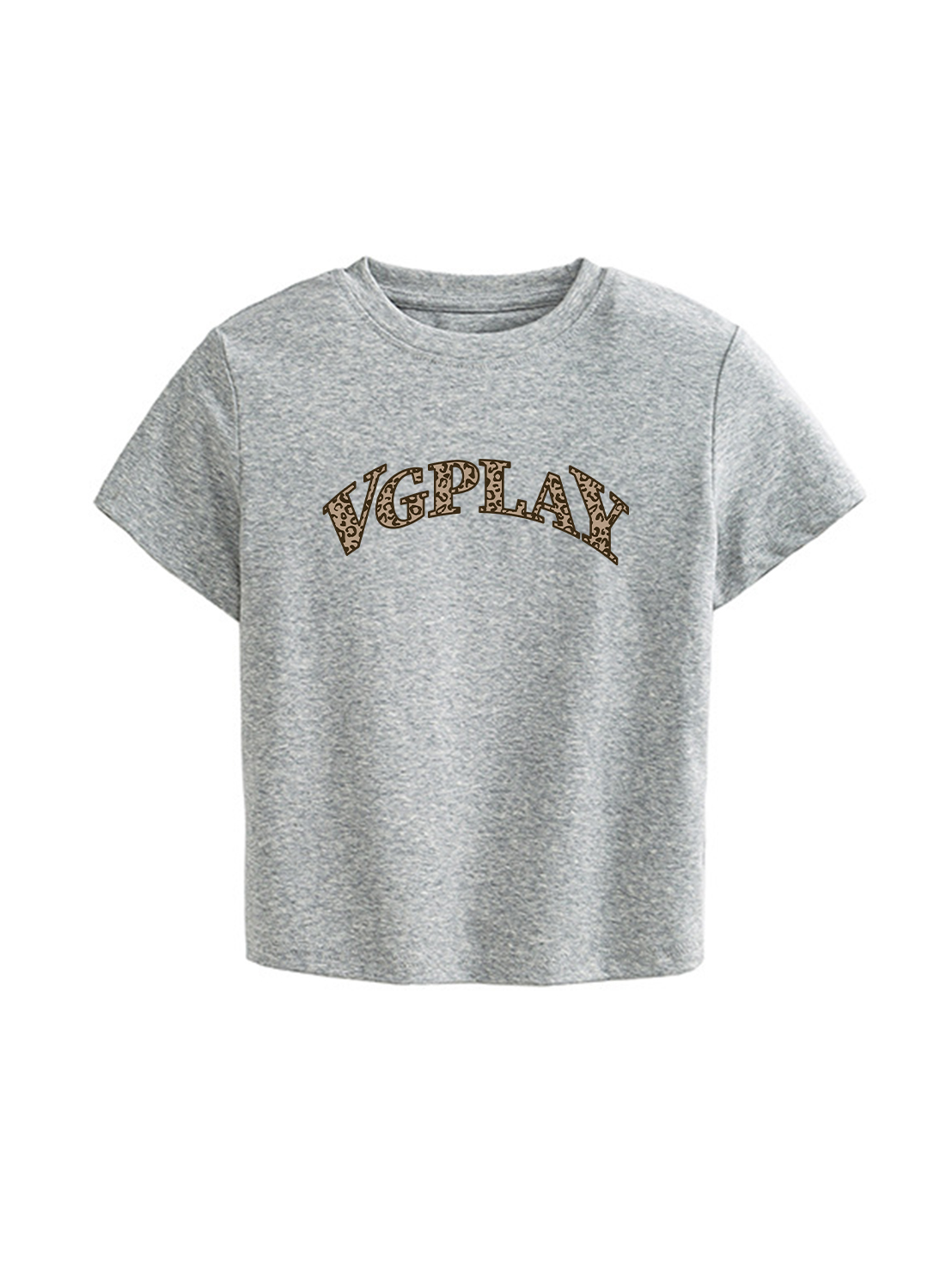 Logo Printed High Waist Waist-Defining Essential Short-sleeve Top For Women