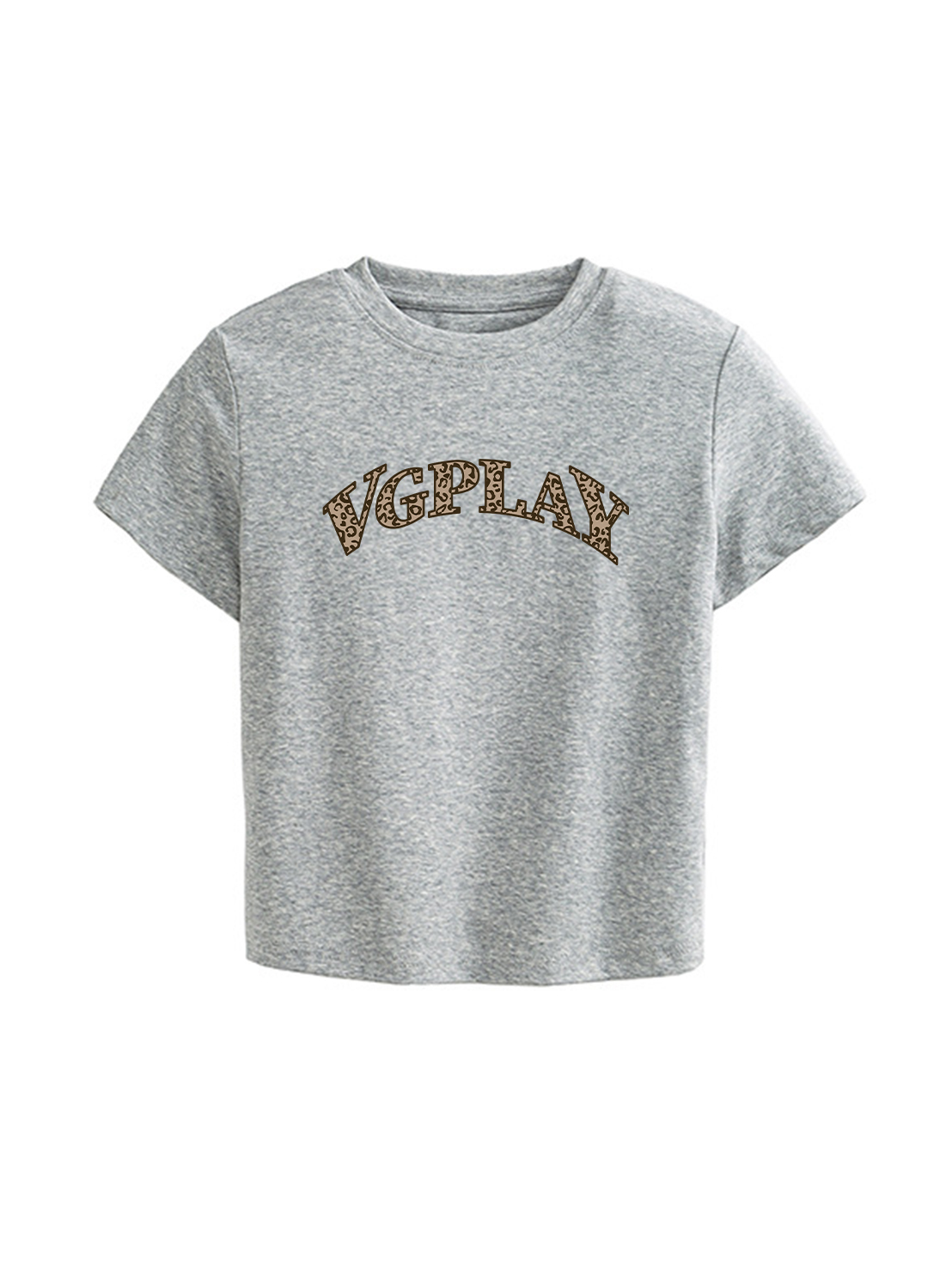 Logo Printed High Waist Waist-Defining Essential Short-sleeve Top For Women