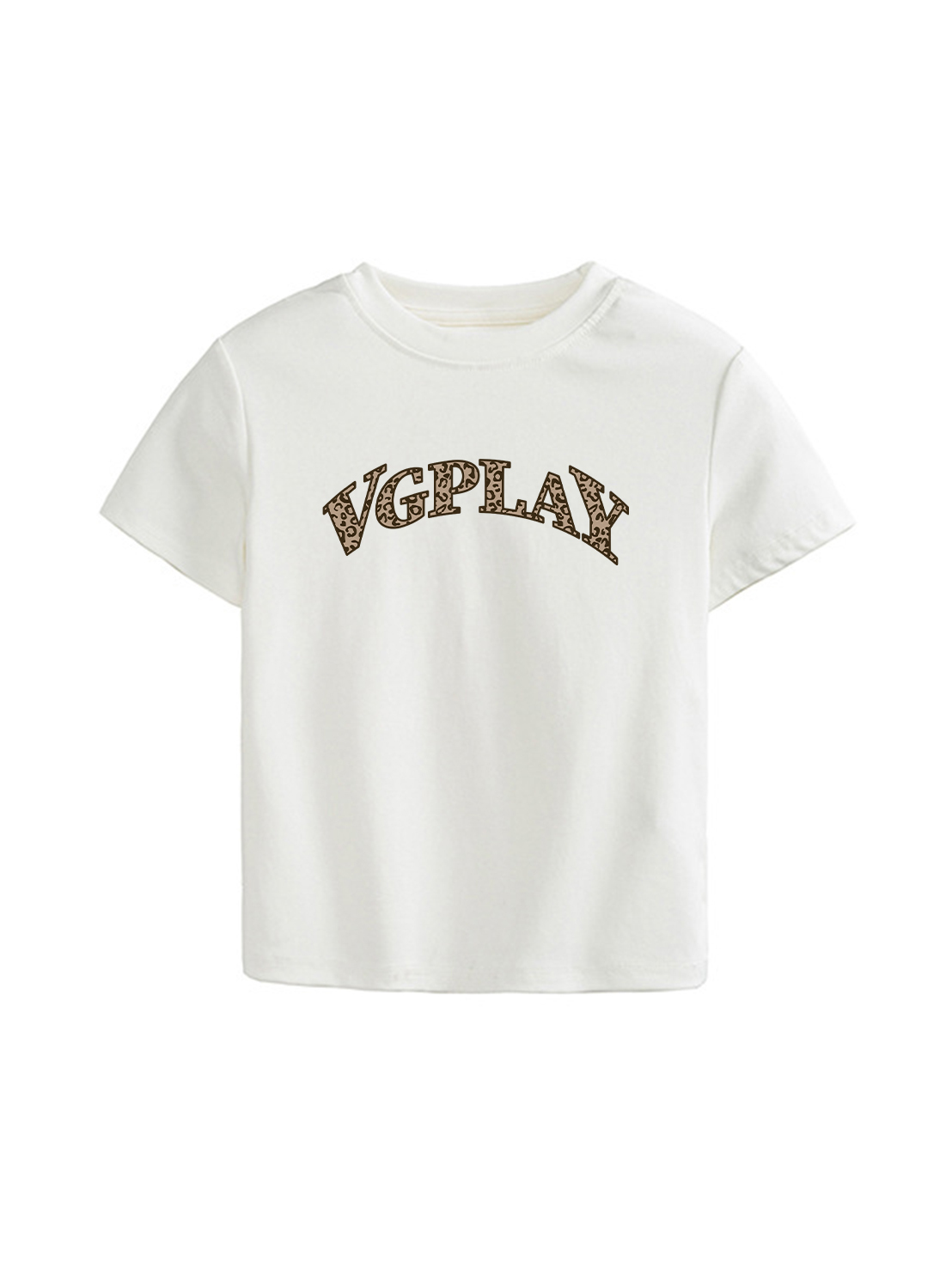 Logo Printed High Waist Waist-Defining Essential Short-sleeve Top For Women