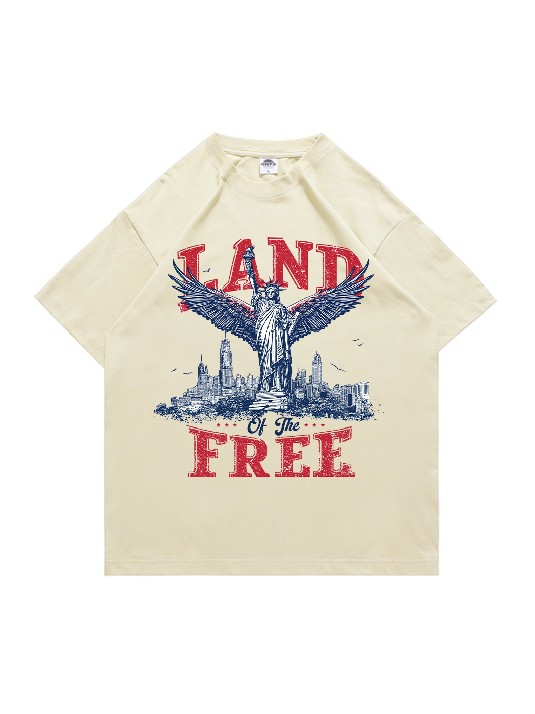 Land Of The Free Printed Short-sleeved Cotton T-shirt