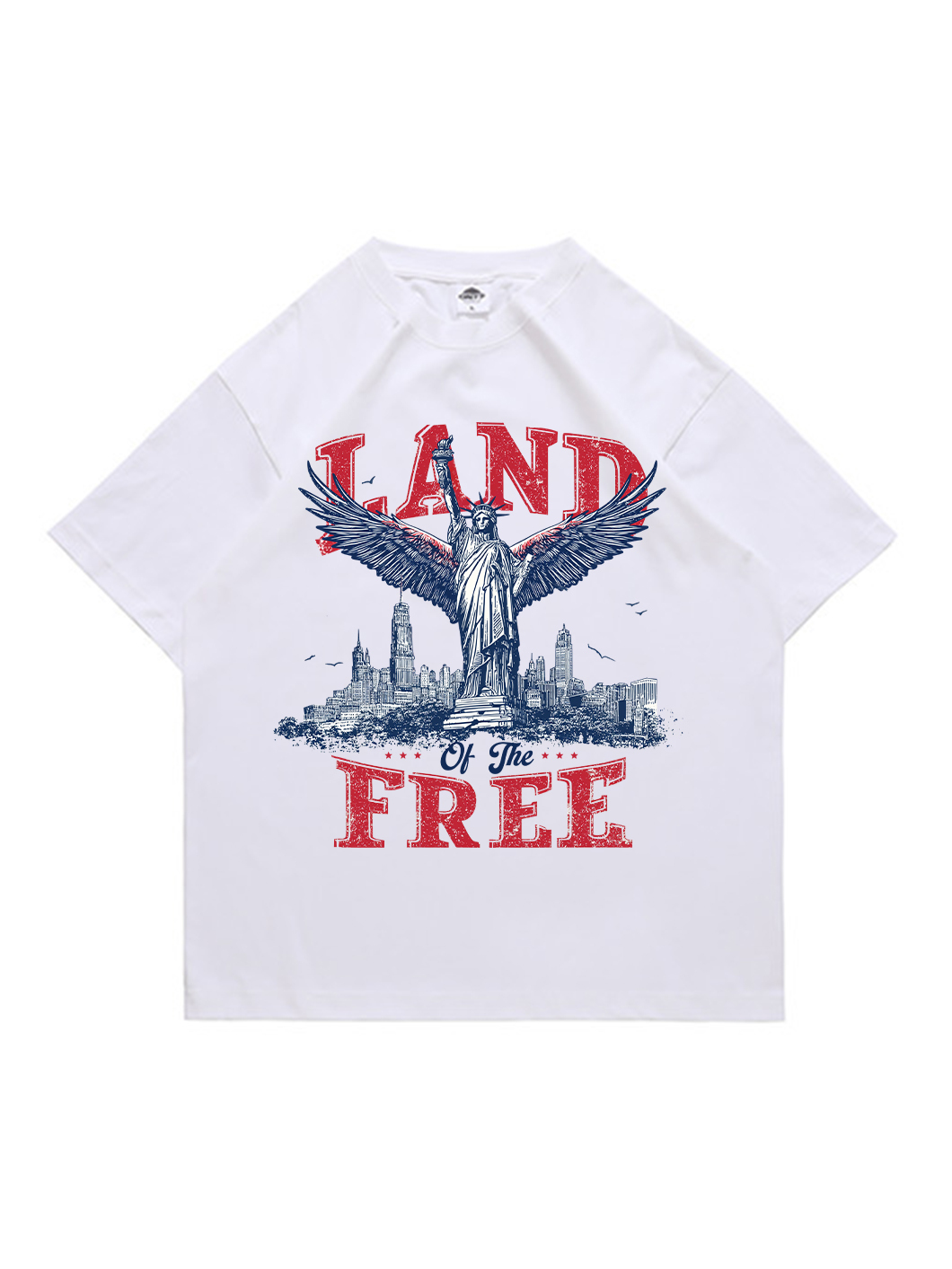 Land Of The Free Printed Short-sleeved Cotton T-shirt