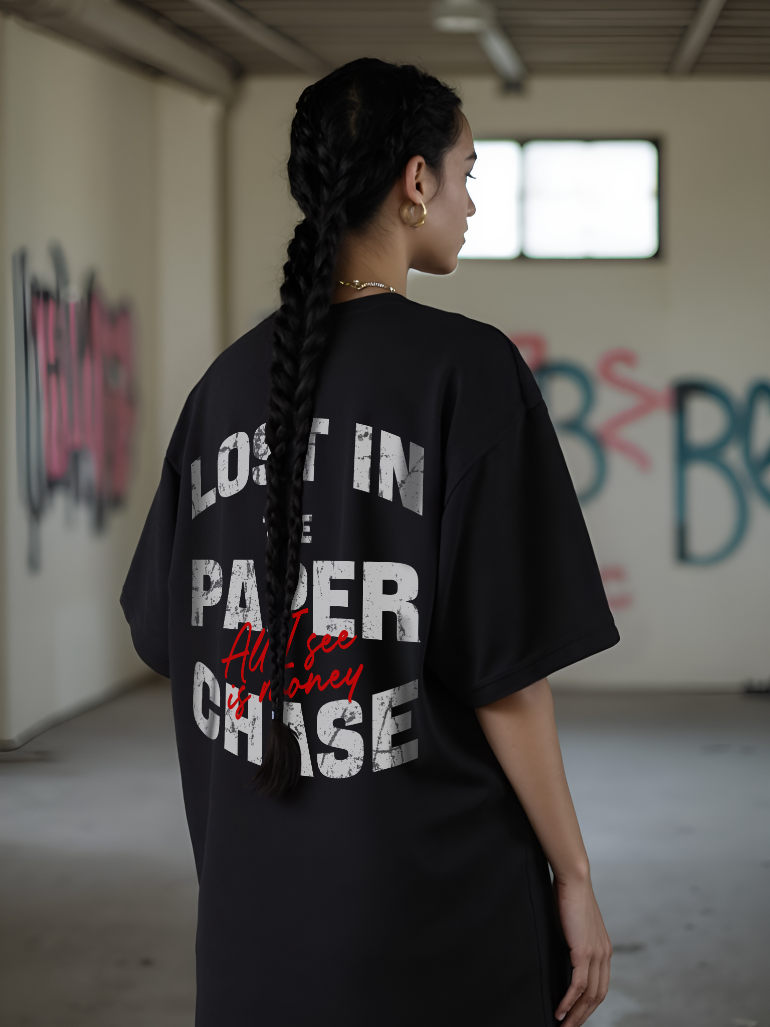 All I See Is Money Printed Short-sleeved Cotton T-shirt