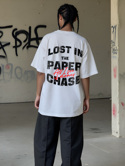 All I See Is Money Printed Short-sleeved Cotton T-shirt