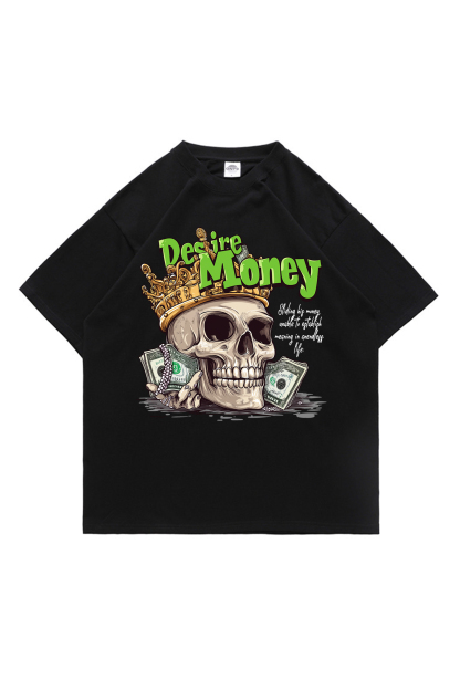 Desire Money Printed Short-sleeved Cotton T-shirt