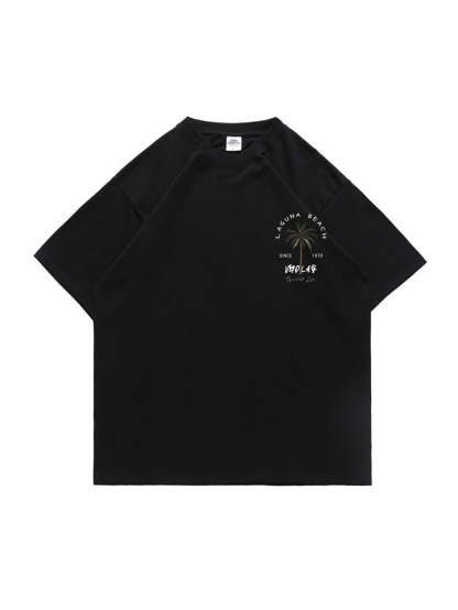 Laguna Beach Printed Short-sleeved Cotton T-shirt