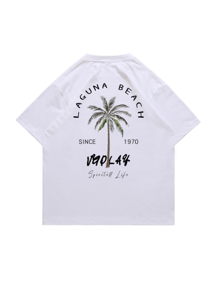 Laguna Beach Printed Short-sleeved Cotton T-shirt