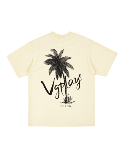 Vgplay Island Printed Short-sleeved Cotton T-shirt