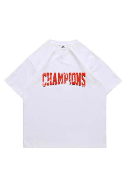 Champion Football Guitar Print Short-sleeved Cotton T-shirt