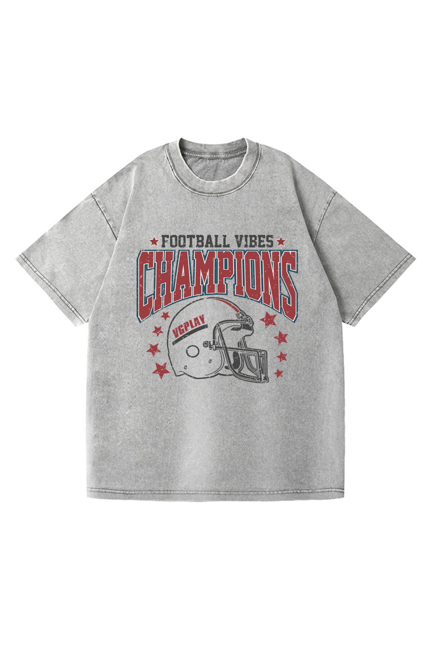 Football Vibes Champions Printed Short-sleeved Cotton T-shirt