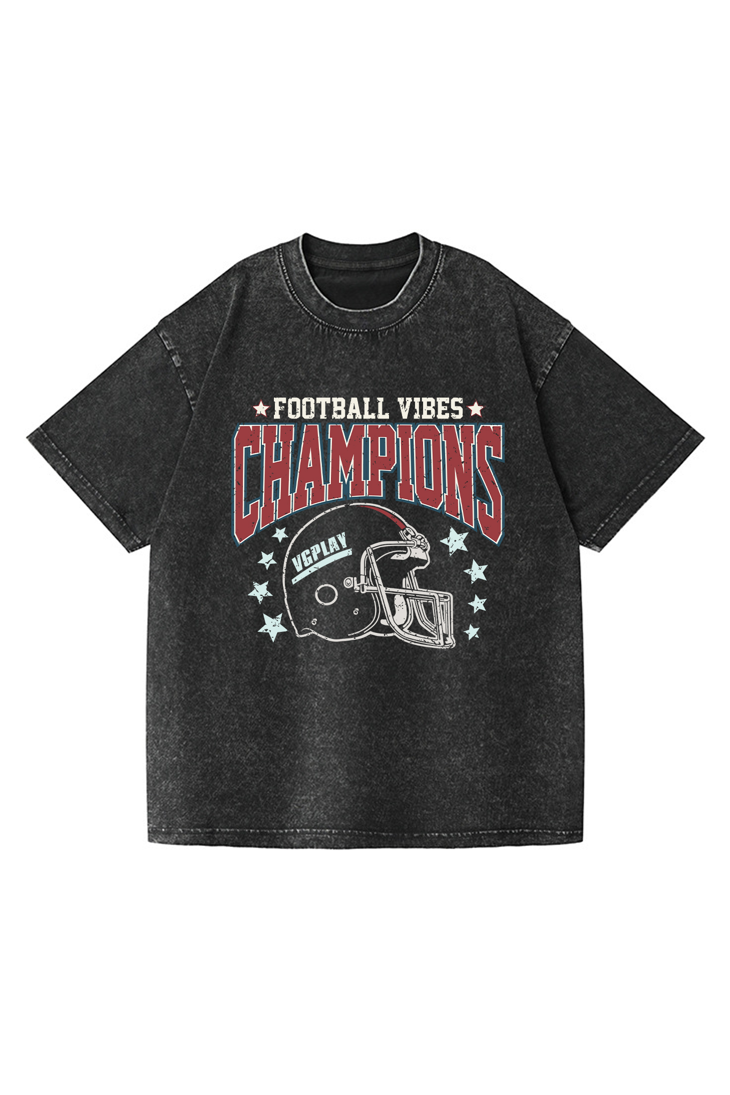 Football Vibes Champions Printed Short-sleeved Cotton T-shirt