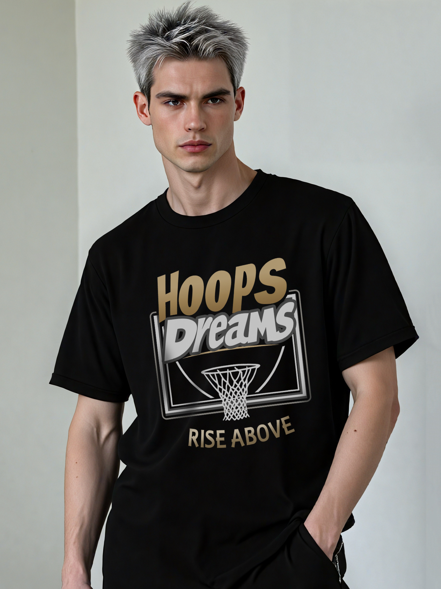 Hoops Dreams Printed Short-sleeved Cotton T-shirt