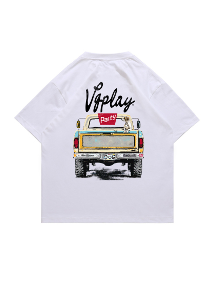 Pickup Truck Printed Short-sleeved Cotton T-shirt