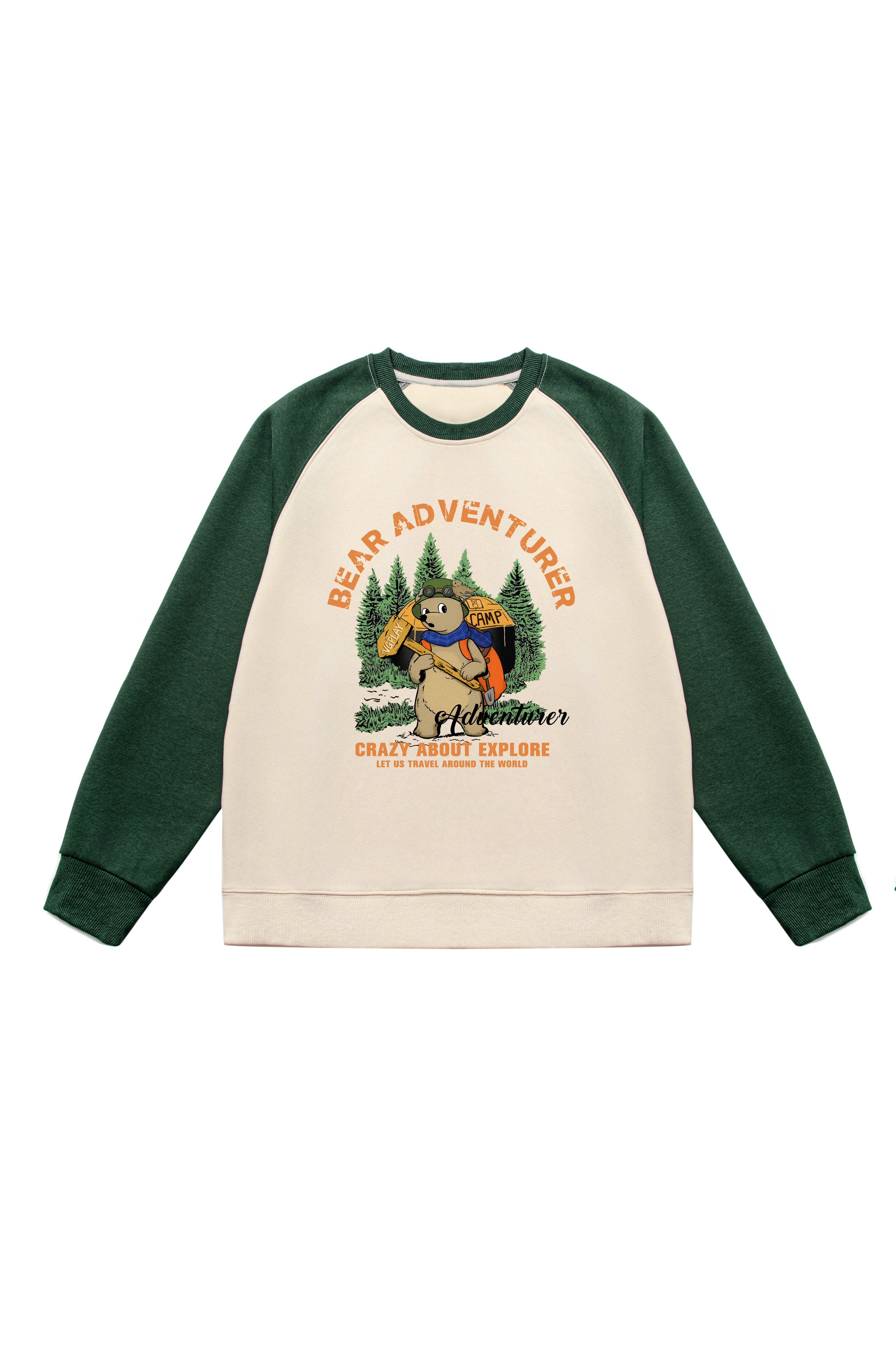 Bear Adventure Print Long Sleeve Cotton T-Shirt