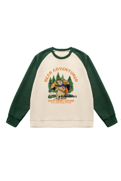Bear Adventure Print Long Sleeve Cotton T-Shirt